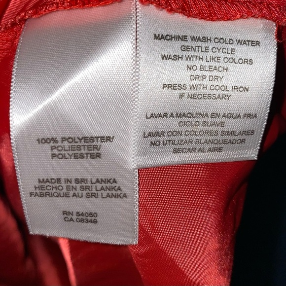 JONES NEW YORK tiered maxi tank dress red orange pink ruffle fully lined size 14 - Picture 6 of 7